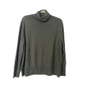 Gap Womens Sweater Turtleneck 100% Merino Wool XXL Knit Washable Green Old Money